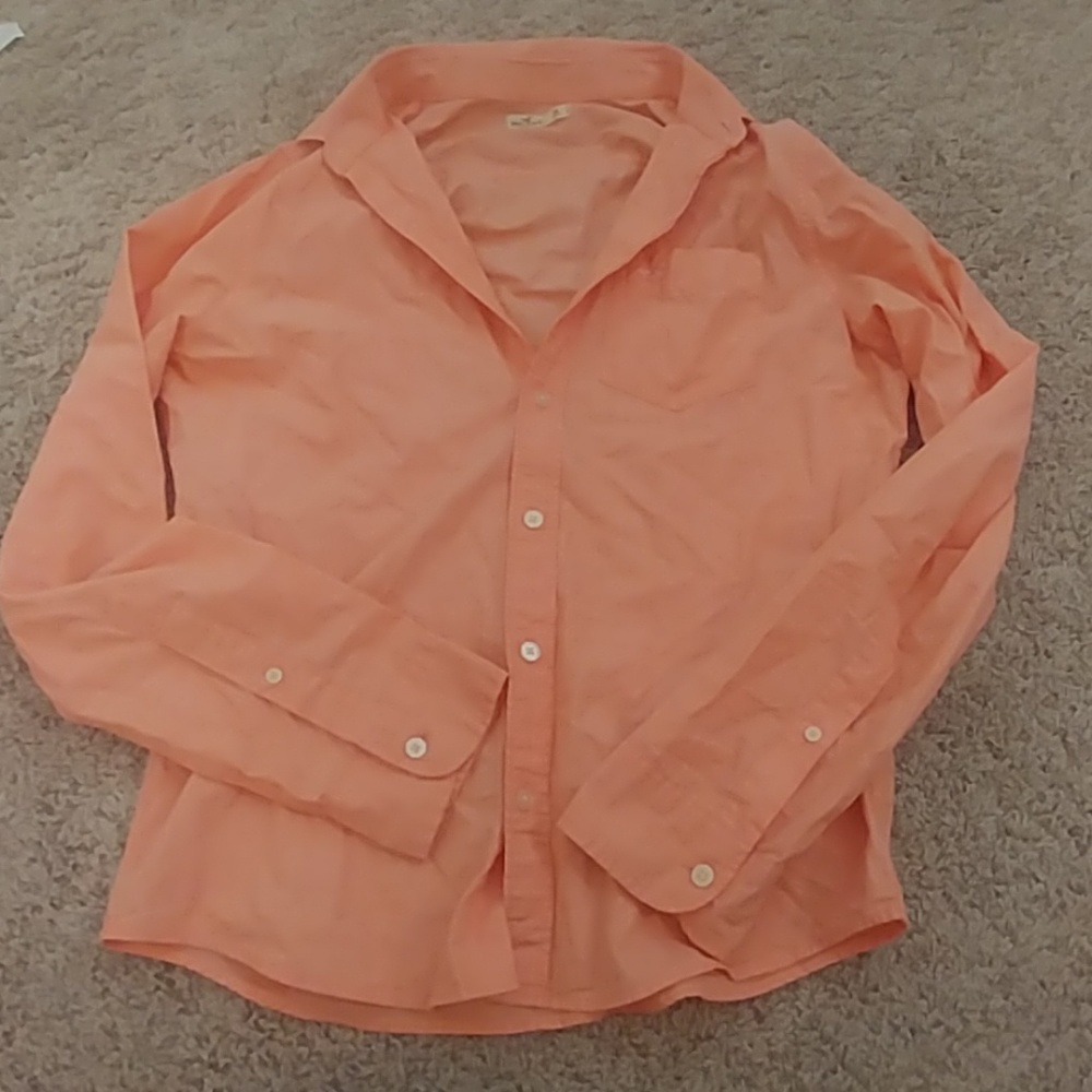 Peach Hollister Button Down